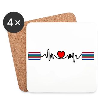 Schier Pulse Logo – Island Style - Untersetzer (4er-Set) - Weiß - Vorne