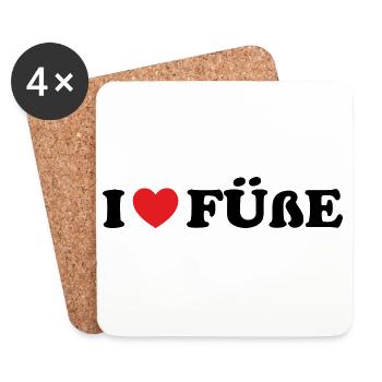 I Love Feet Sucking Foot Fetish I Love Feet - Coasters (set of 4) - white - Front