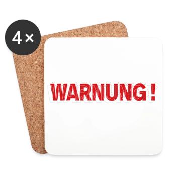 Warning - Modernes Statement Design - Untersetzer (4er-Set) - Weiß - Vorne