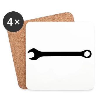 wrench tool profession - Dessous de verre (lot de 4) - blanc - Devant