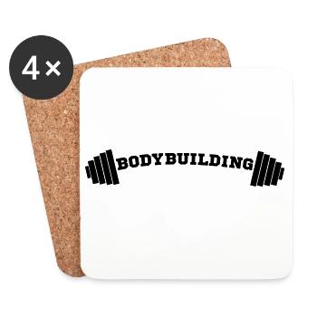 Bodybuilding - Untersetzer (4er-Set) - Weiß - Vorne