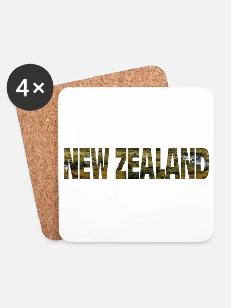 New Zealand - Coasters (set of 4) - white