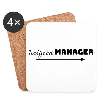 Design Feelgood Manager flèche noire - Dessous de verre (lot de 4) - blanc - Devant