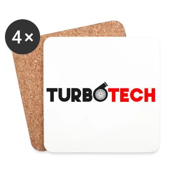 Turbotech - Turbocompresseur rouge et noir - Dessous de verre (lot de 4) - blanc - Devant