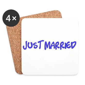 PAAR. ICH HABE GERADE GEHEIRATET. Junggesellinnenabschied. VALENTINSTAG. MARIES - Untersetzer (4er-Set) - Weiß - Vorne