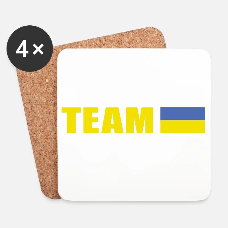 Unterstützungsteam Ukraine - Untersetzer (4er-Set) - Weiß