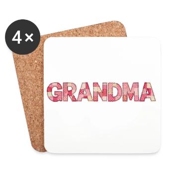 Patchwork Beste Oma Geschenk für Großmutter - Untersetzer (4er-Set) - Weiß - Vorne