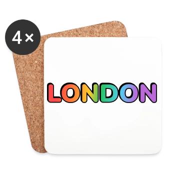 London LGBTQ Rainbow - Dessous de verre (lot de 4) - blanc - Devant