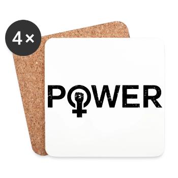Girl Power Women’s Power Féminisme - Dessous de verre (lot de 4) - blanc - Devant