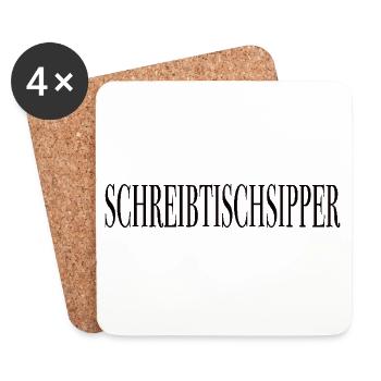 Kaffeespruch Schreibtischsipper - Untersetzer (4er-Set) - Weiß - Vorne