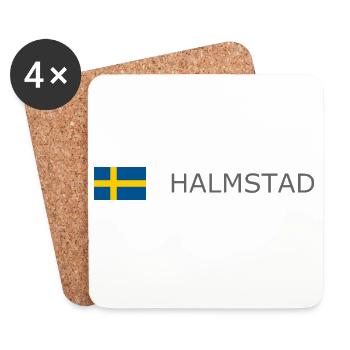 Sweden Flag - Halmstad - Sverige - Schweden - Coasters (set of 4) - white - Front