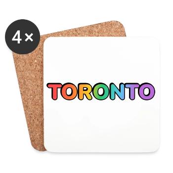 Toronto City in Regenbogenbuchstaben - Untersetzer (4er-Set) - Weiß - Vorne