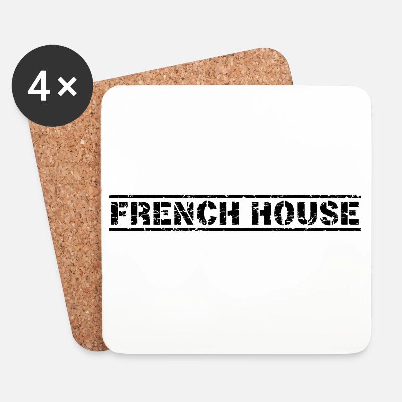 French House - Untersetzer (4er-Set) - Weiß