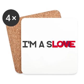 I'M A SLOVE - let's talk - Coasters (set of 4) - white - Front