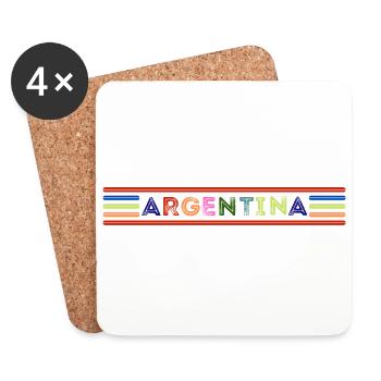 Argentina - Dessous de verre (lot de 4) - blanc - Devant