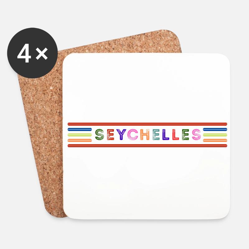 SEYCHELLES - Coasters (set of 4) - white