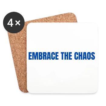 Adoptez la typographie audacieuse du chaos - Dessous de verre (lot de 4) - blanc - Devant