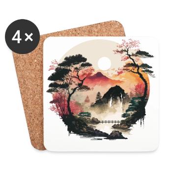 Yoga Landscape - Coasters (set of 4) - white - Front