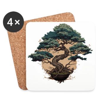 Bonsai Enigma - Coasters (set of 4) - white - Front