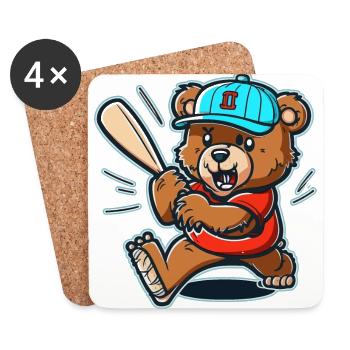 Bear Batter - Coasters (set of 4) - white - Front