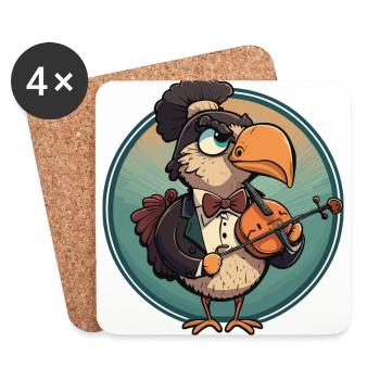 Turk-Violinist - Coasters (set of 4) - white - Front