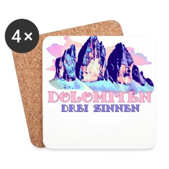 Dolomites Three Peaks Tre Cime di Lavaredo Hiking - Coasters (set of 4) - white - Front