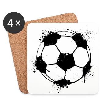 Soccer / Football (Grunge Style) - Coasters (set of 4) - white - Front
