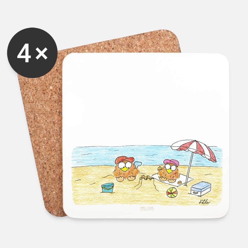 Spaß am Strand - Untersetzer (4er-Set) - Weiß