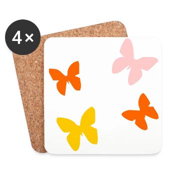 Schmetterling - Untersetzer (4er-Set) - Weiß - Vorne