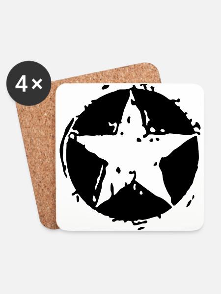 Star Stencil - Untersetzer (4er-Set) - Weiß
