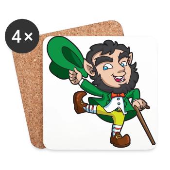 Leprechaun St Patricks - Coasters (set of 4) - white - Front