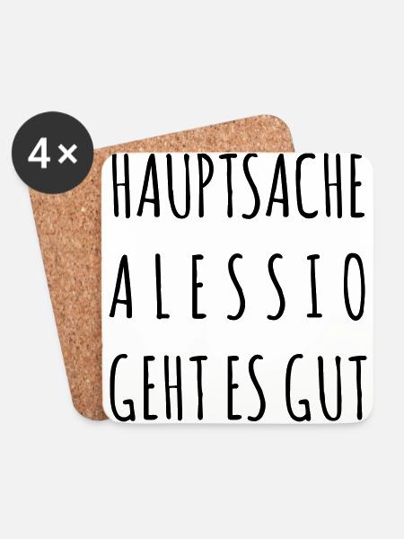 Hauptsache Alessio geht es gut - Untersetzer (4er-Set) - Weiß