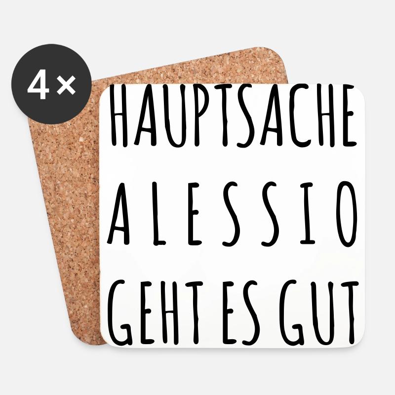 Hauptsache Alessio geht es gut - Untersetzer (4er-Set) - Weiß