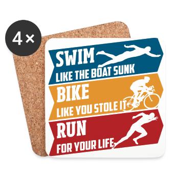 Swim - Bike - Run - Coasters (set of 4) - white - Front