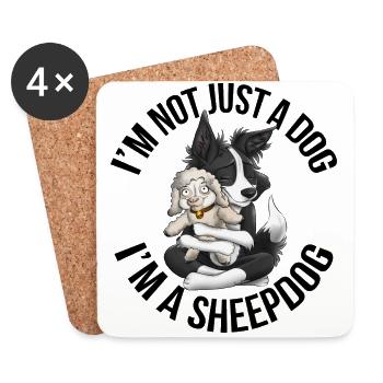 Ich bin ein Schäferhund - Schwarz - Untersetzer (4er-Set) - Weiß - Vorne