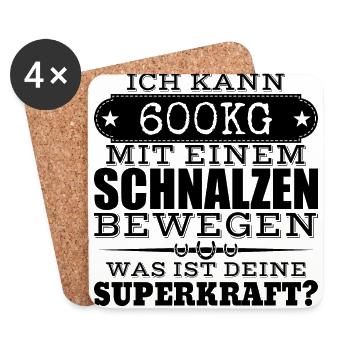 Reiter-Superkraft - Untersetzer (4er-Set) - Weiß - Vorne