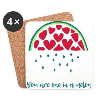 One in a melon - Coasters (set of 4) - white - Front