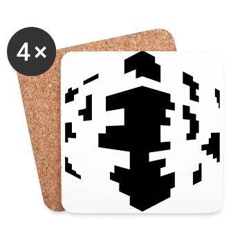 cube pixel - Dessous de verre (lot de 4) - blanc - Devant