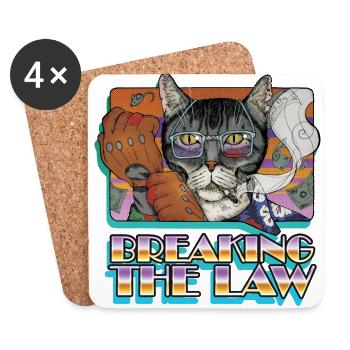 Verbrechen CAT- Breaking the Law - Untersetzer (4er-Set) - Weiß - Vorne