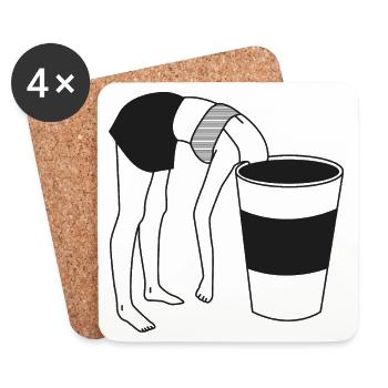 COFFEE BREAK - Untersetzer (4er-Set) - Weiß - Vorne