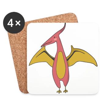 Dinosaurier Geschenk Fossil Steinzeit Museum Kawai - Untersetzer (4er-Set) - Weiß - Vorne