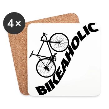 Bike aholic - Coasters (set of 4) - white - Front