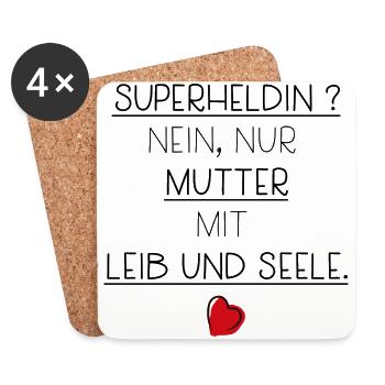 Mama Mutter Geschenk Muttertag Familie Liebe - Untersetzer (4er-Set) - Weiß - Vorne
