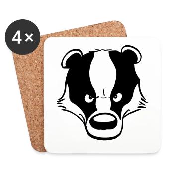 Angry Badger - Coasters (set of 4) - white - Front