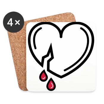 blutige Liebe - Untersetzer (4er-Set) - Weiß - Vorne