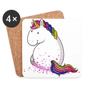 Confetti unicorn comic - Coasters (set of 4) - white - Front
