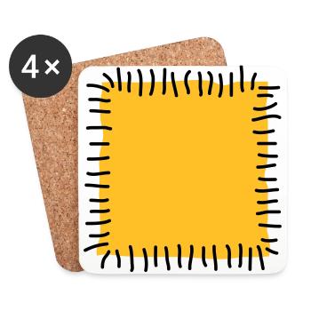 rapiéçage suture aiguille à coudre Patchworkstoff - Dessous de verre (lot de 4) - blanc - Devant