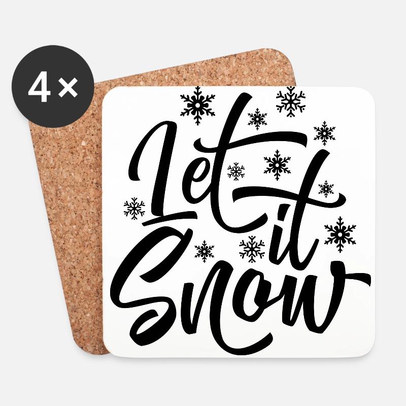 LET IT SNOW - Untersetzer (4er-Set) - Weiß