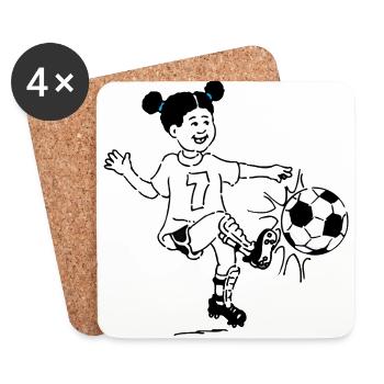 american football soccer football ball goalkeeper6 - Coasters (set of 4) - white - Front