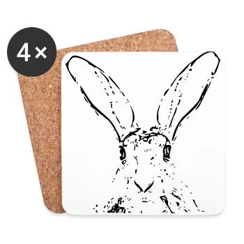 Hase - Untersetzer (4er-Set) - Weiß - Vorne